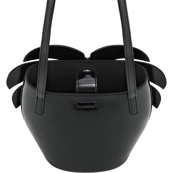 Women's Black Cecelia Leaf Shape Shoulder Bag - Picture 3 of 4